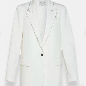 Chic White Blazer with Stud Accents